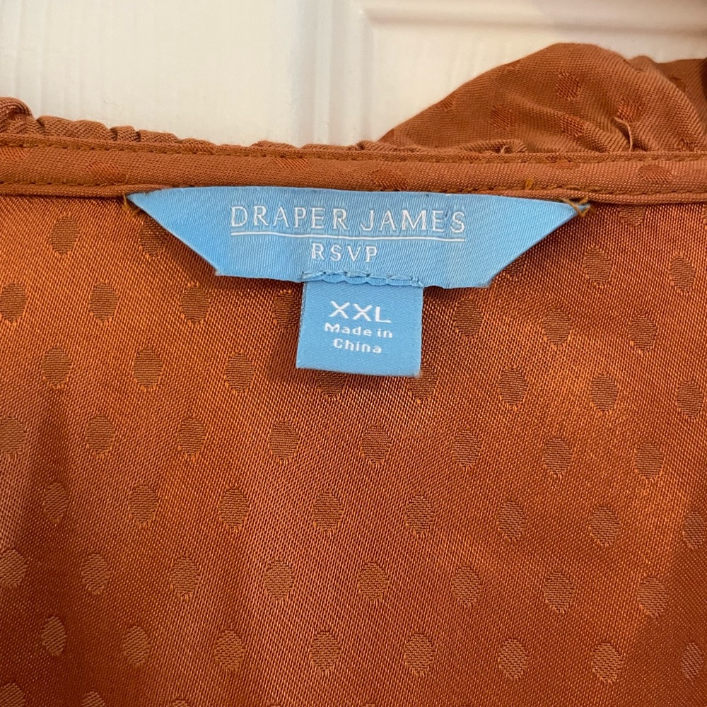 Draper James Ruffled Rust Blouse - Picture 3 of 3